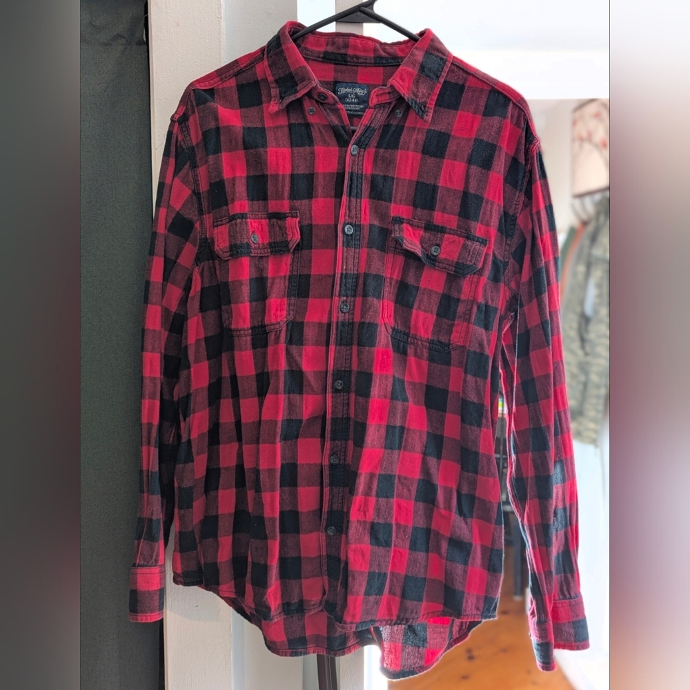 Faded Glory Men's Red Flannel Shirt